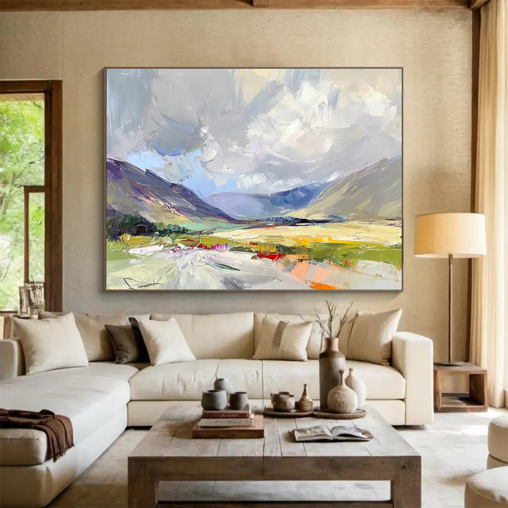Colorful Mountain Valley - Impressionist Abstract Painting DYP064