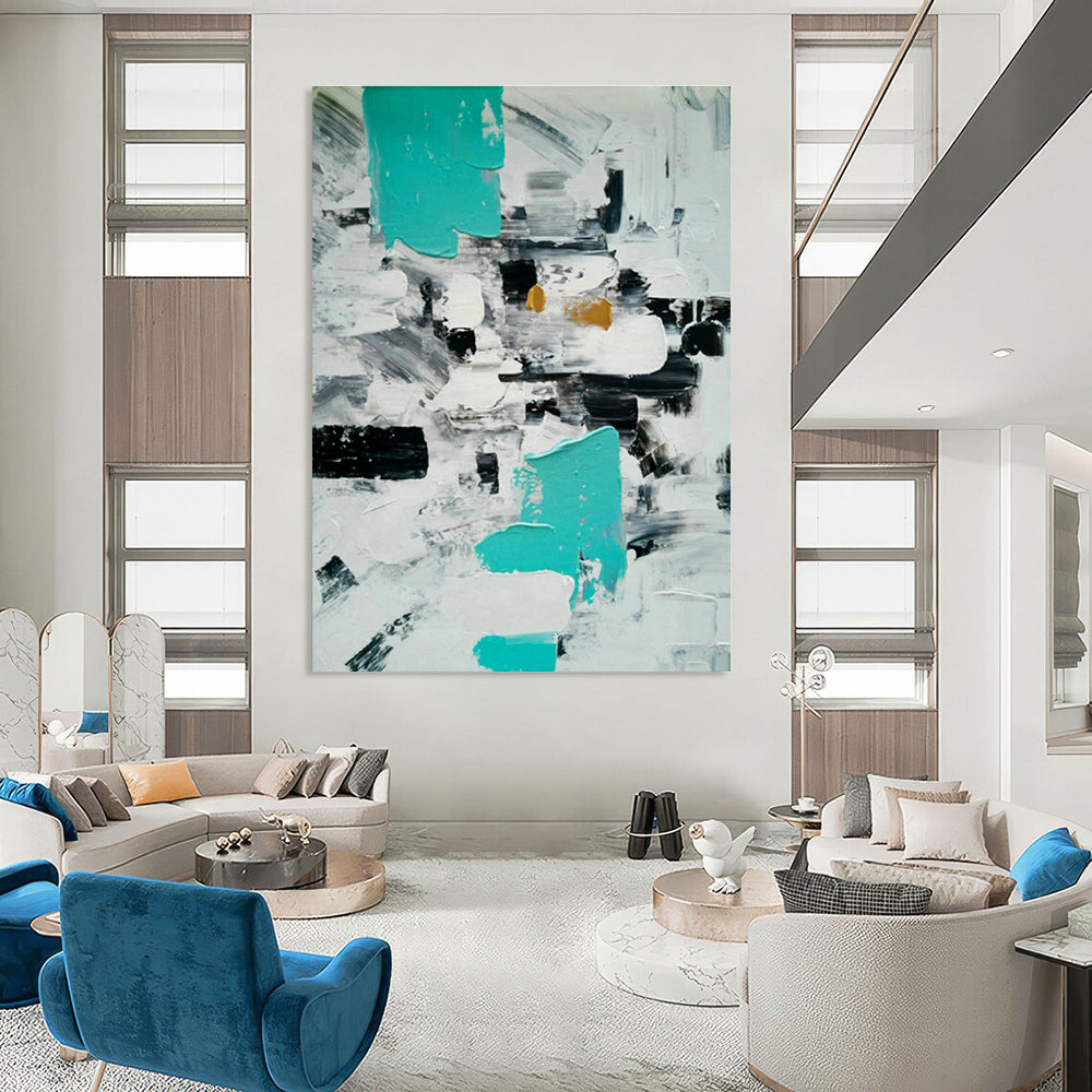 Handmade Extra - Large Abstract Wall Art for Cottage Bedroom & Living Room DLZ1354