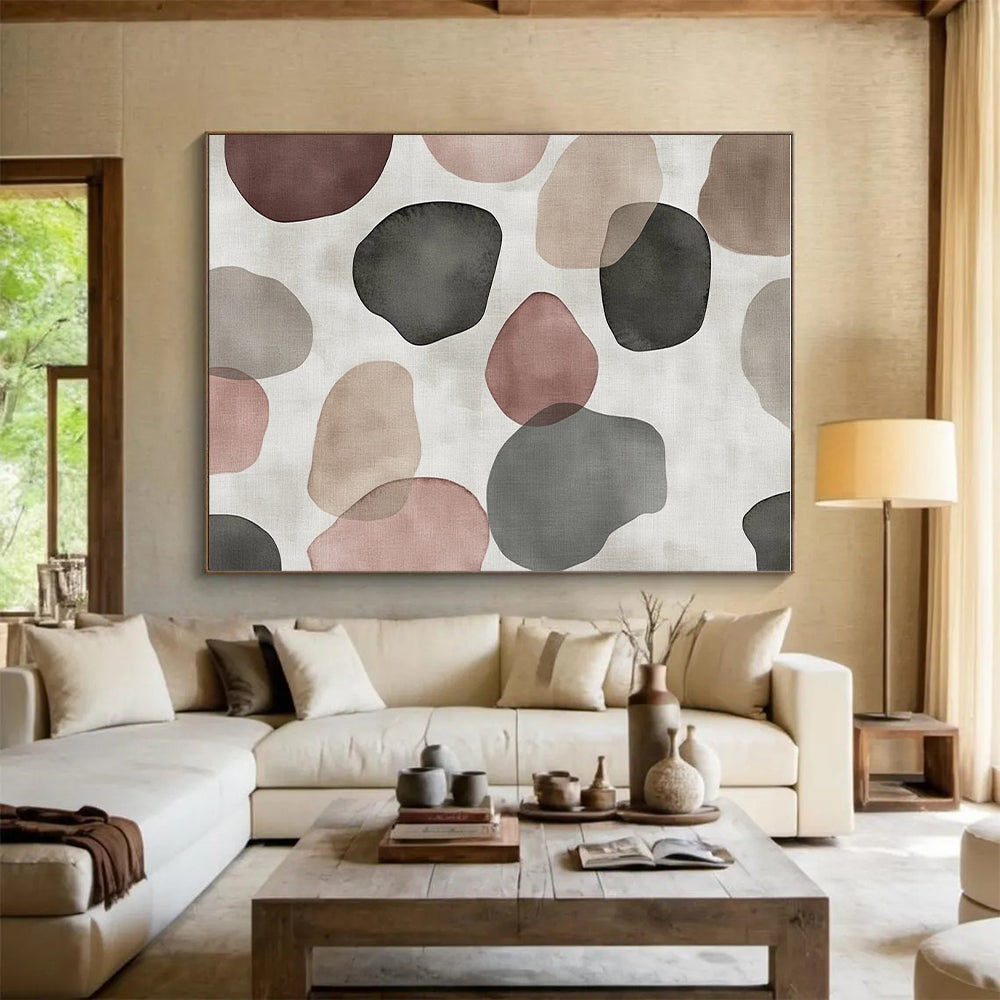 Earthy Shapes Abstract Painting with Layered Colors GER725