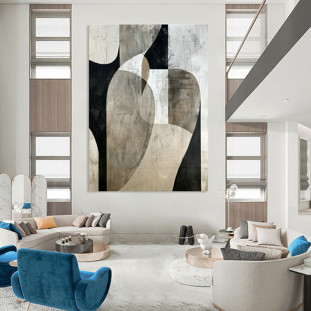 Handmade Grand - Sized Abstract Canvas for Cottage Living Room & Bedroom DLZ1319