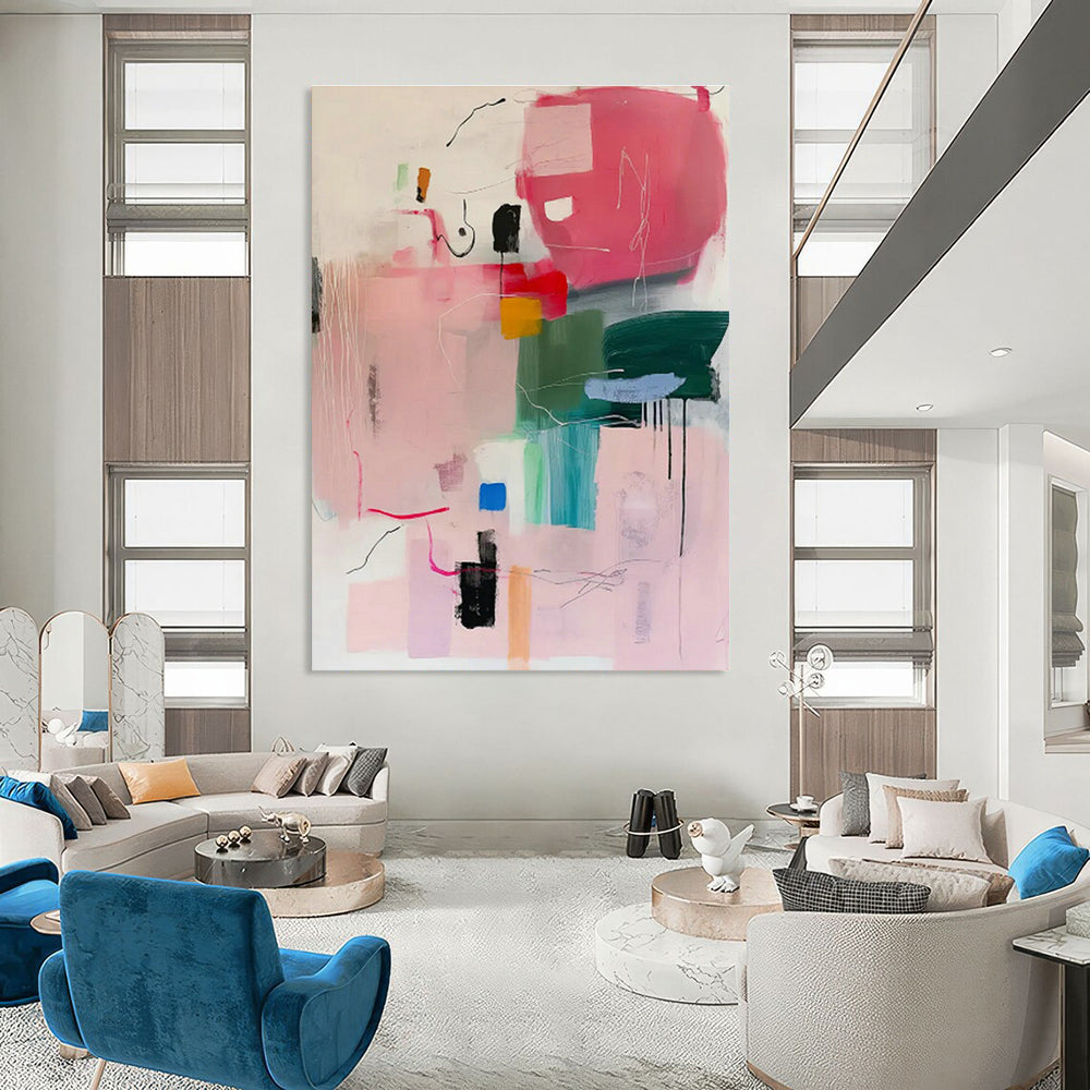 Large Custom Hand-Painted Abstract Art for Dining Room & Entryway DLZ1005