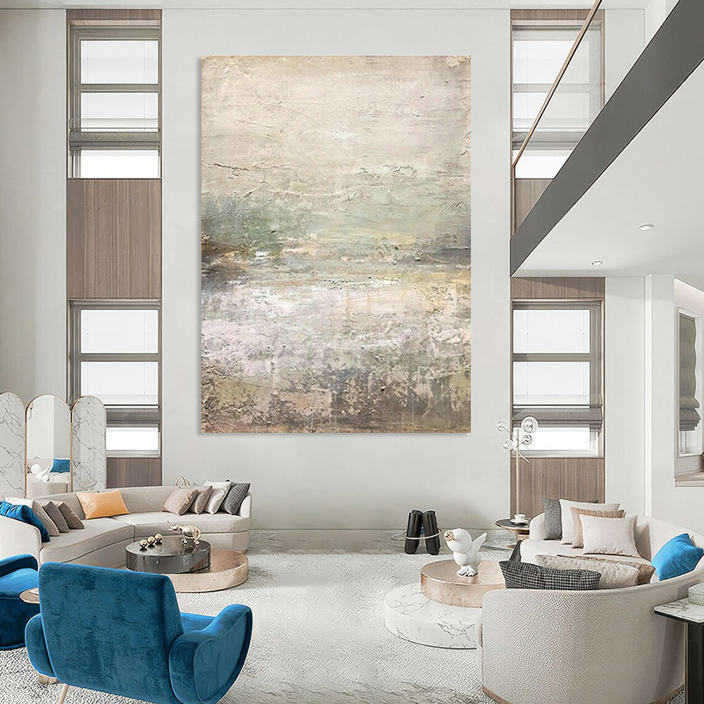 Extra-large Custom Hand-Painted Abstract Canvas for Dining Room Buffet Area and Cottage Office Nook DLZ1867