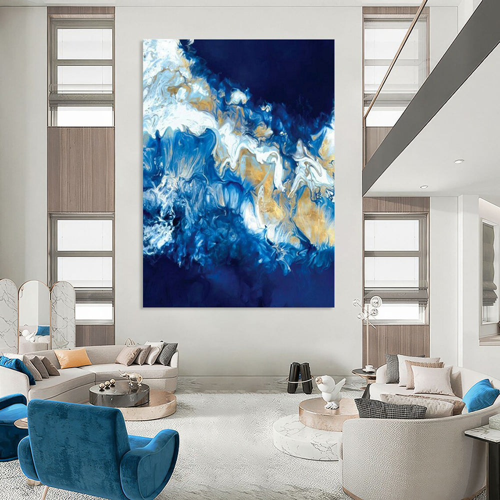 Oversized Handmade Abstract Painting for Office & Entryway DLZ2350