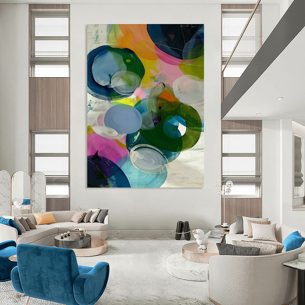 Bespoke Large-Scale Abstract Painting for Office & Hallway DLZ1006