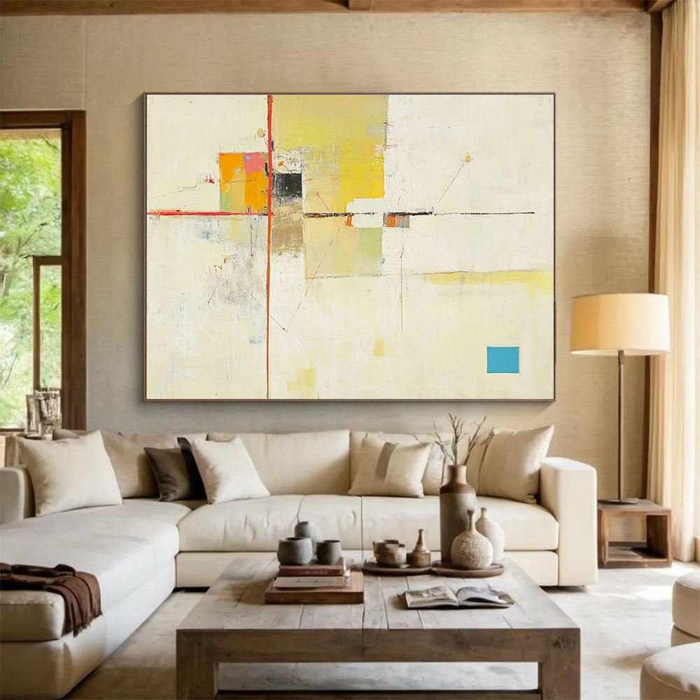 Minimalist Color Block Abstract Painting with Subtle Hues DYP490