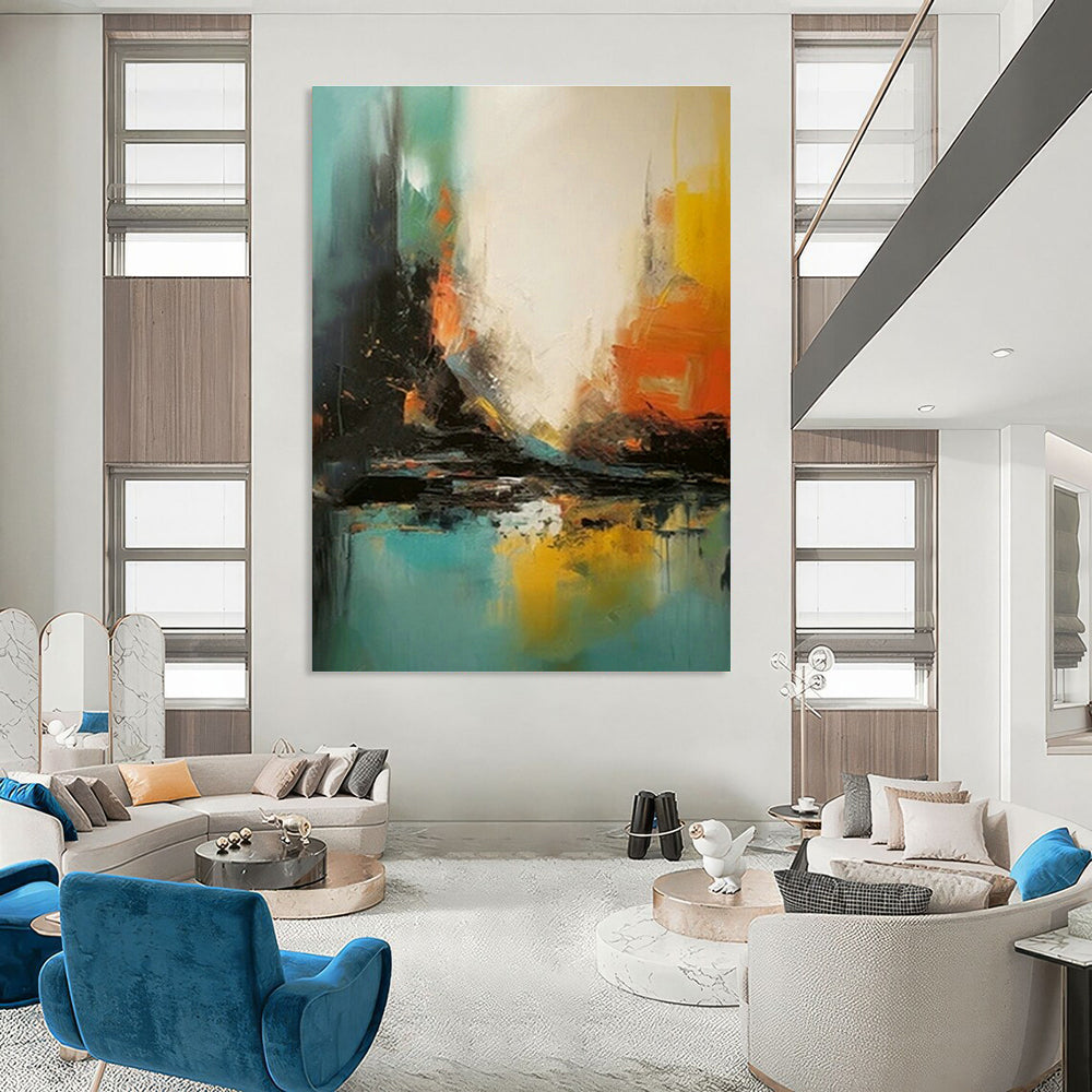 Custom Hand - Painted Abstract Art for Cottage Entryway Pet Bed Frames & Office Break Room Water Cooler Wraps DLZ0935
