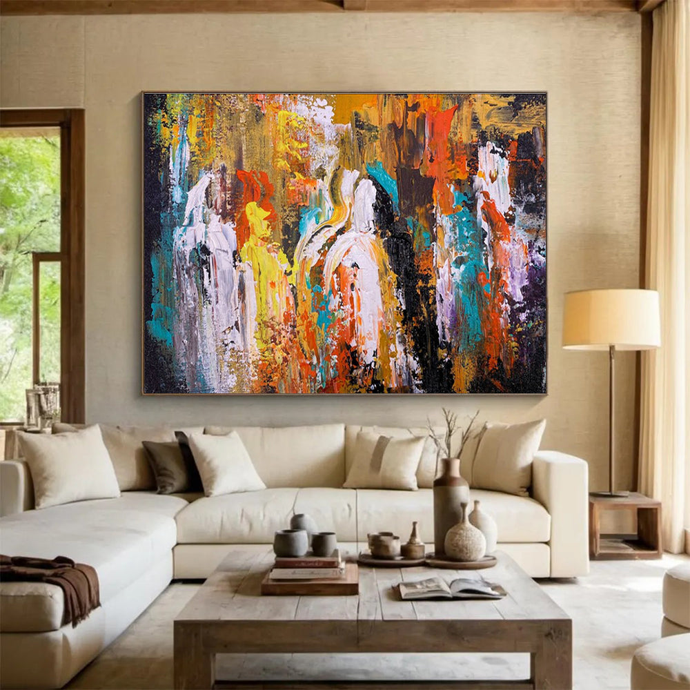 Colorful Figure Abstract Painting with Vivid Hues THY349