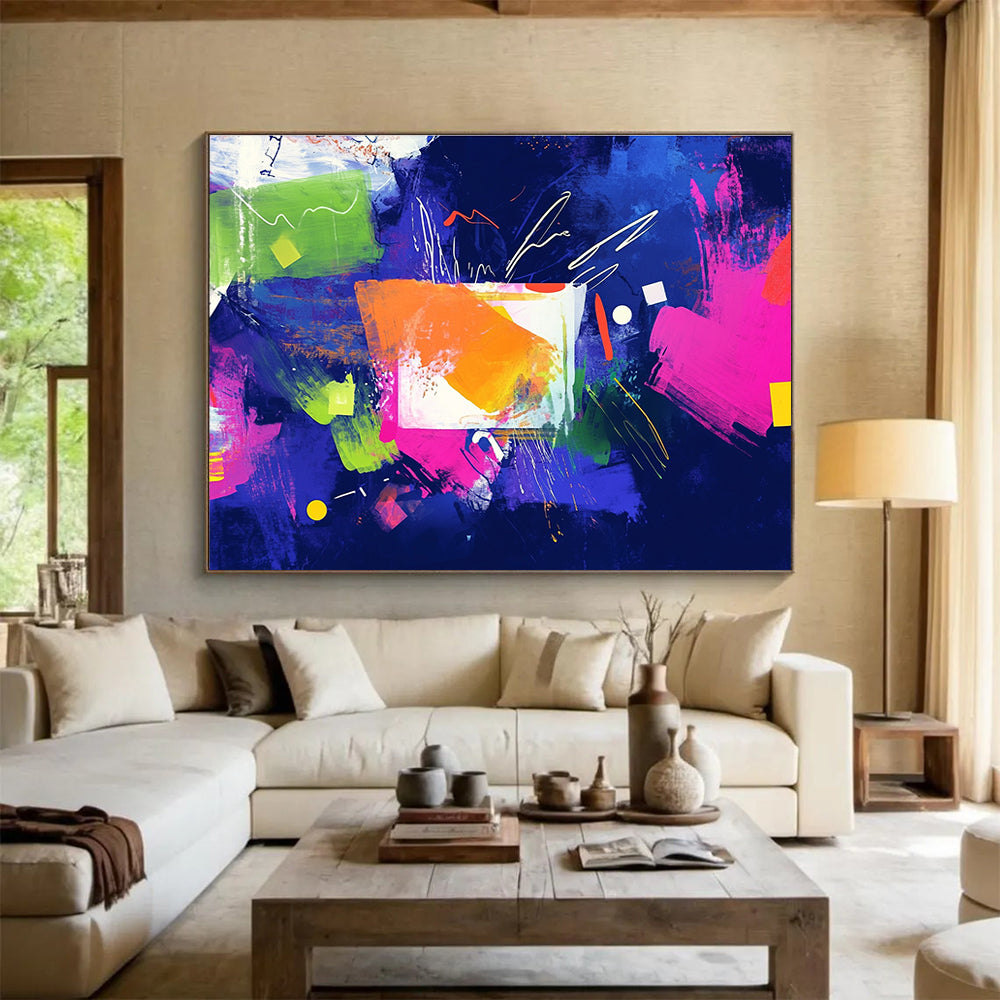 Colorful Abstract - Vibrant Shapes Collage Painting DYP052