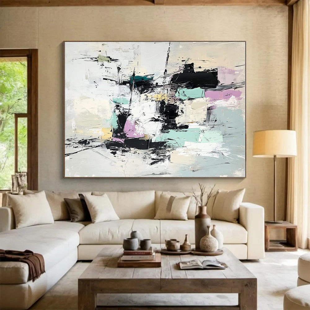 Colorful Abstract Painting with Dynamic Shapes GER456