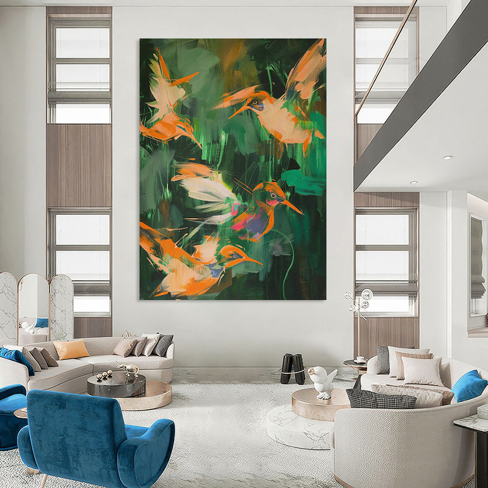 Oversized Hand - Painted Abstract Murals for Living Room Feature Walls & Office Branding Areas DLZ0681