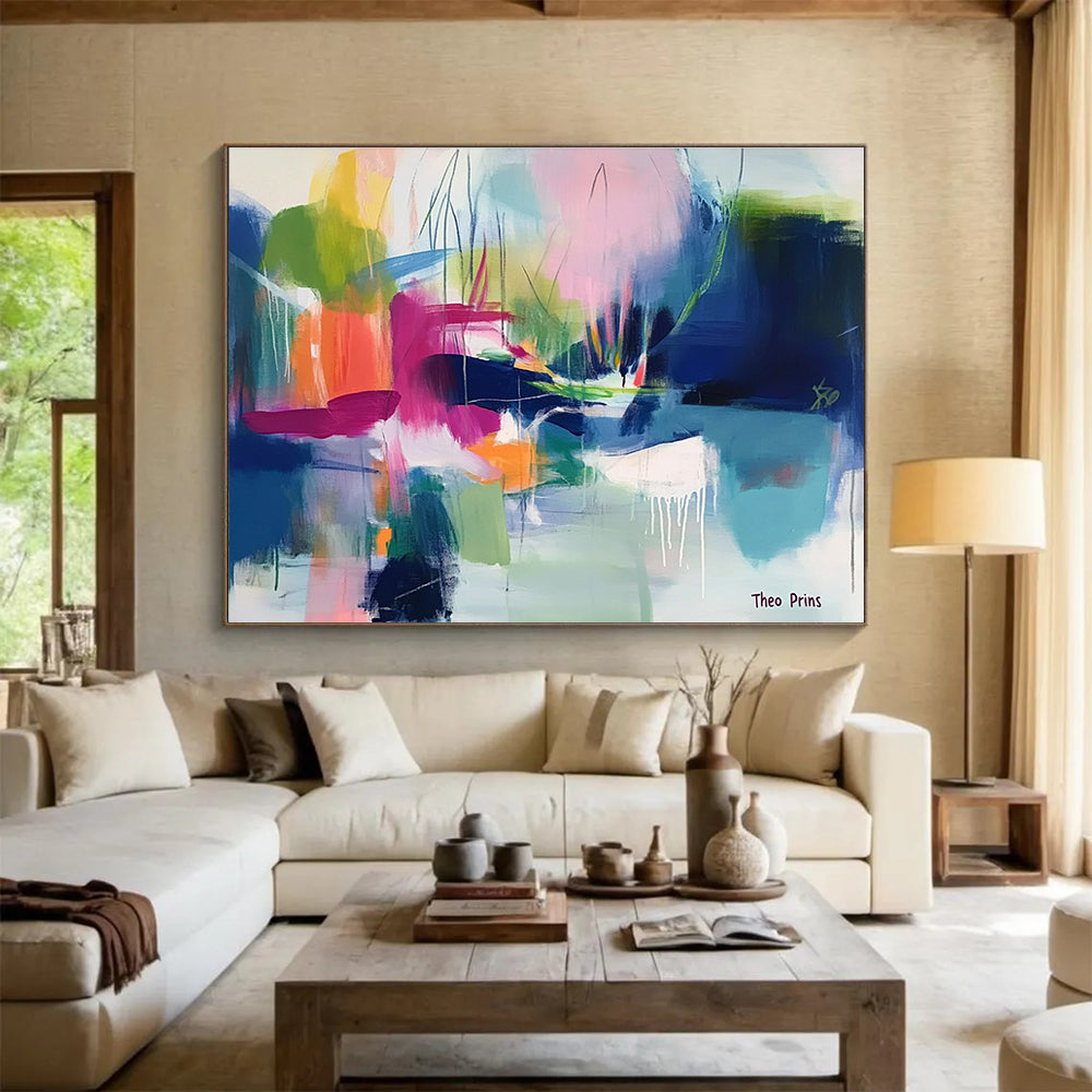 Colorful Abstract Landscape Painting with Vibrant Hues DYP530