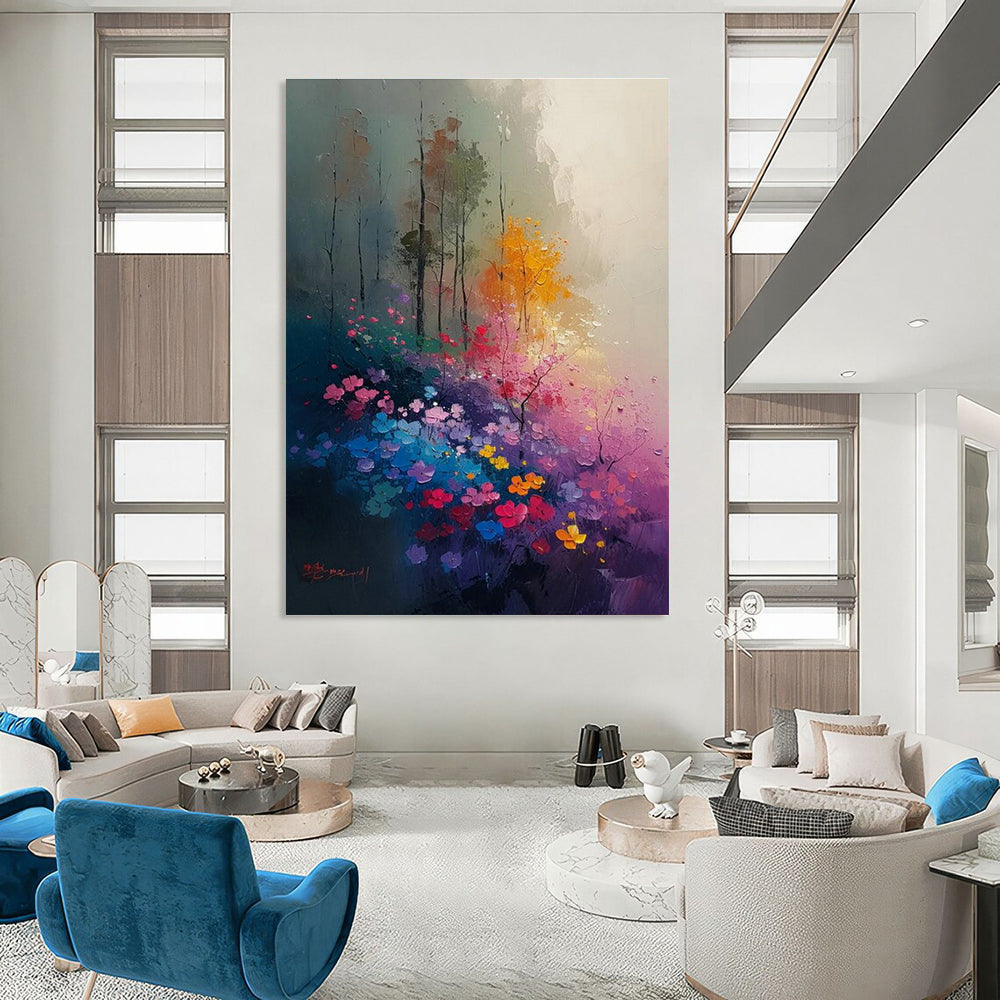 Gargantuan Custom - Sized Handmade Abstract Canvas for Dining Room & Entryway DLZ2233