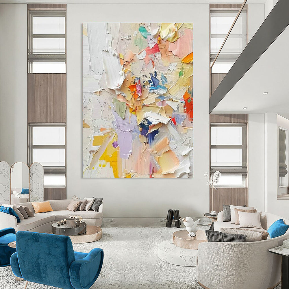 Customizable Oversized Hand-Painted Abstract Canvas for Living Room & Bedroom DLZ0978
