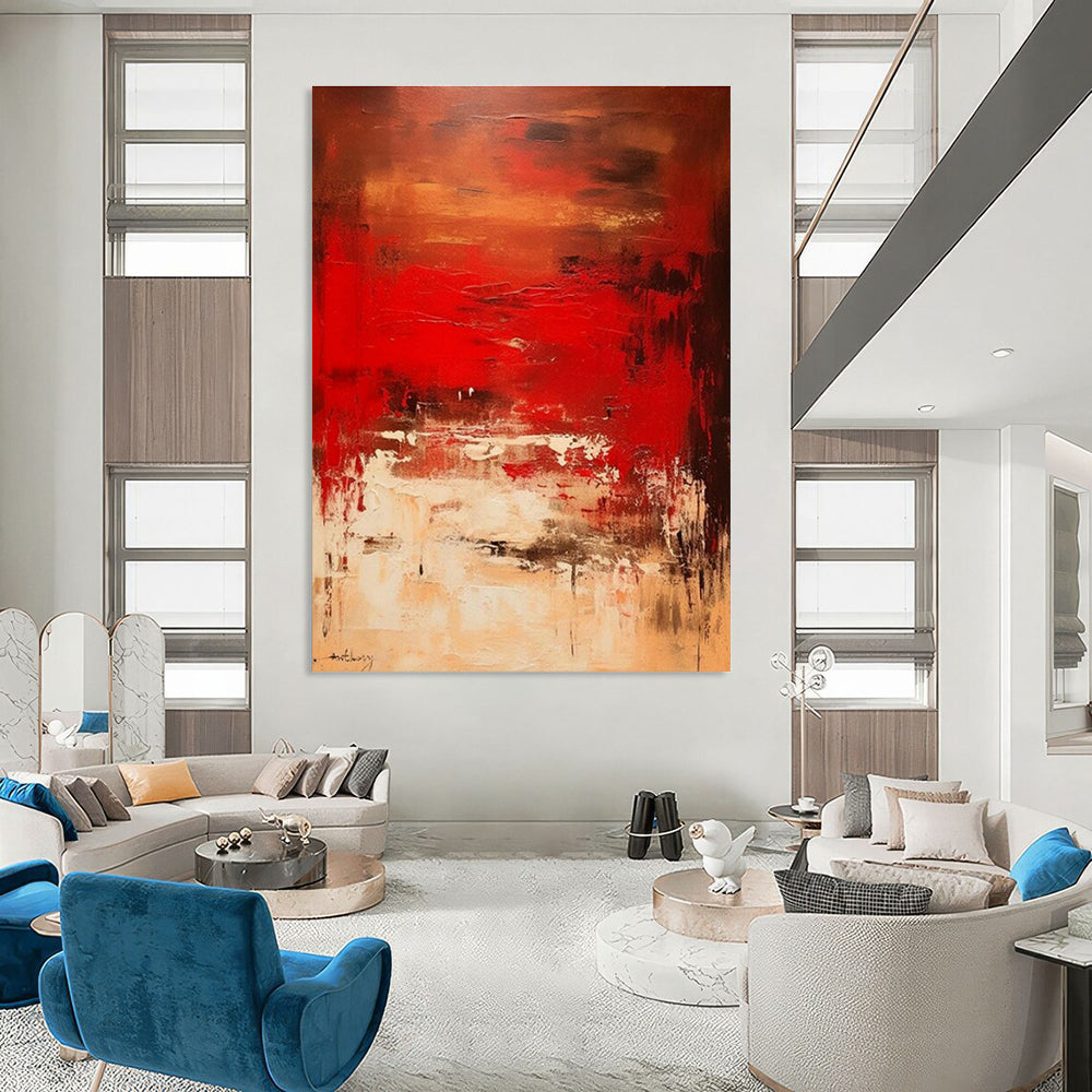 Large Hand-Painted Abstract Painting for Cottage Entryway & Office DLZ1657