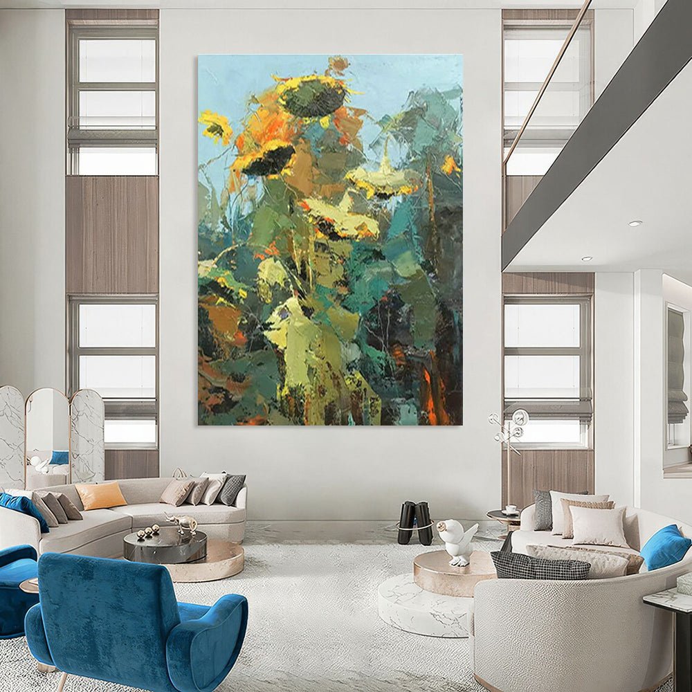 Immense Customizable Hand-Painted Abstract Mural for Bedroom & Dining Room DLZ1052