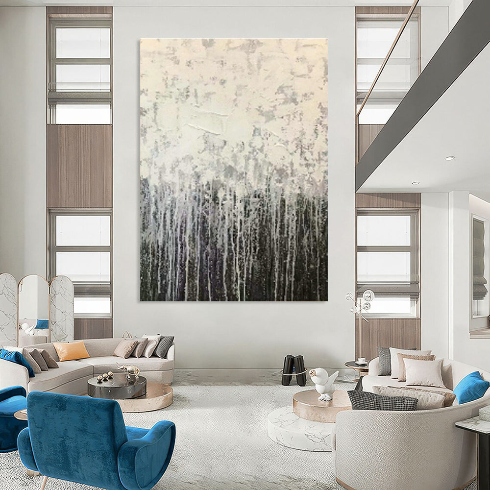 Hand - Painted Custom Abstract Canvases for Cottage Living Room Fireplace Screen Panels & Dining Room Buffet Cabinet Legs DLZ0890