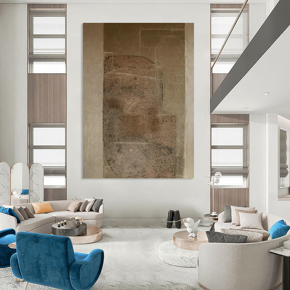 Hand - Painted Custom Abstract Canvases for Cottage Living Room Fireplaces & Dining Room Buffet Cabinets DLZ0832