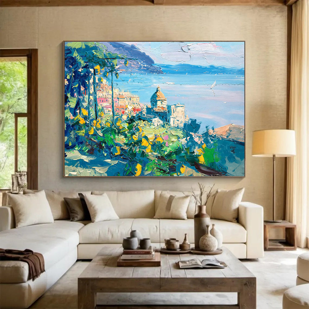 Amalfi Coast with Lemons Abstract Painting THY425