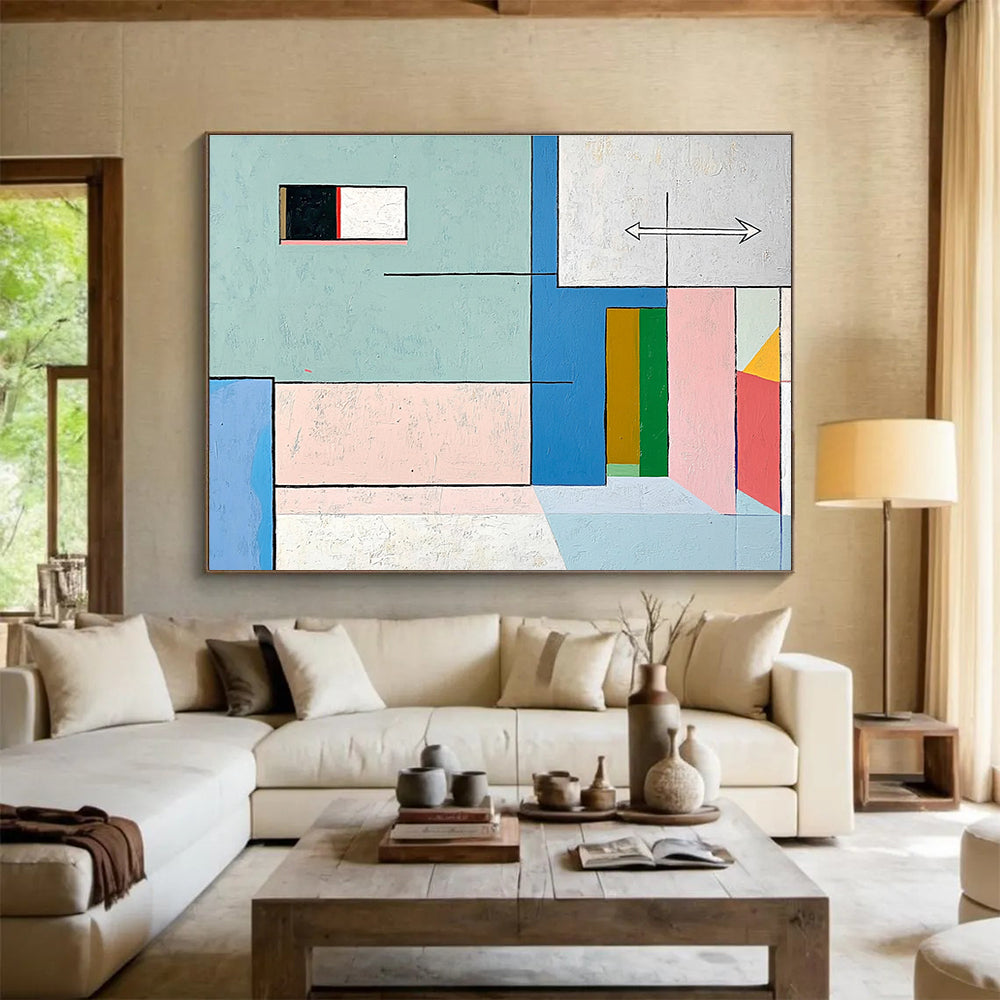 Colorful Geometric Interior Abstract Painting DYP084