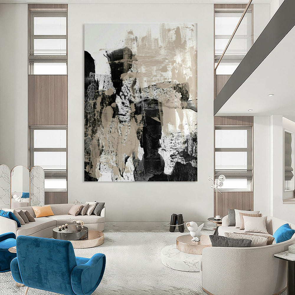 Oversized Hand-Painted Abstract Oil Painting Wall Hanging, Creating a High-End Atmosphere for Office and Corridor DLZ0973