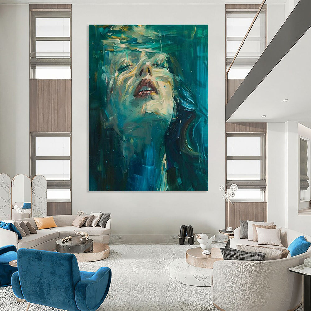 Original Handmade Abstract Painting for Dining Room and Cottage Hallway DLZ1476