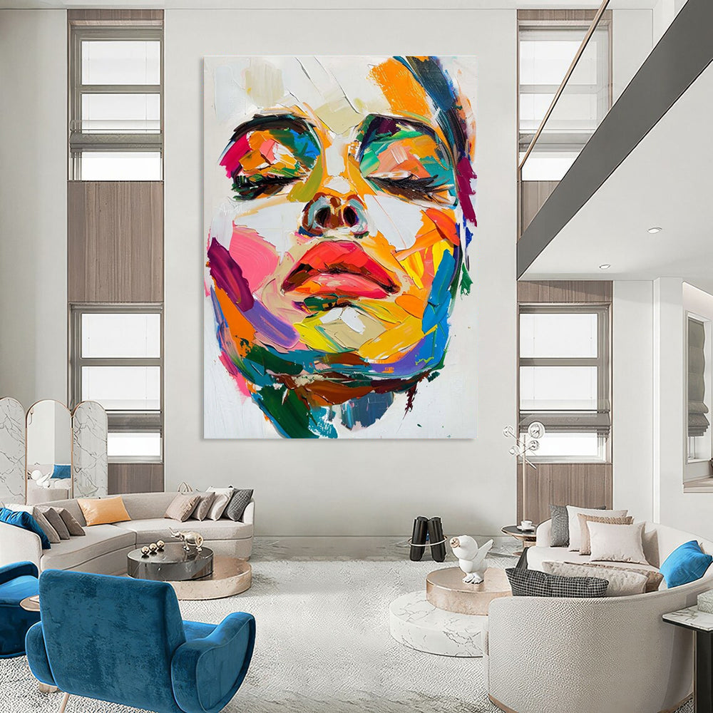 Colorful Abstract Portrait Painting with Vivid Hues ADGE090