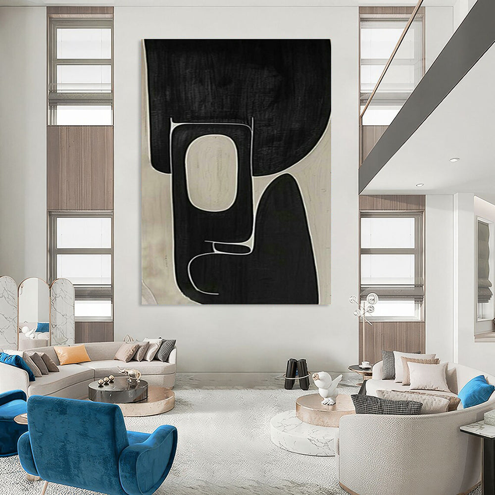 Oversized Custom Hand-Painted Abstract Art for Cottage Hallway Umbrella Stand Interior and Office Printer Station Wall DLZ1976