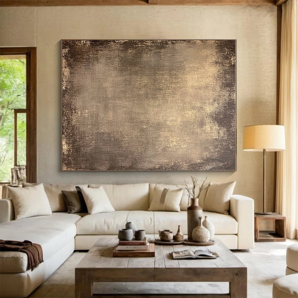 Brown Textured Abstract Painting with Vintage Appeal GER031