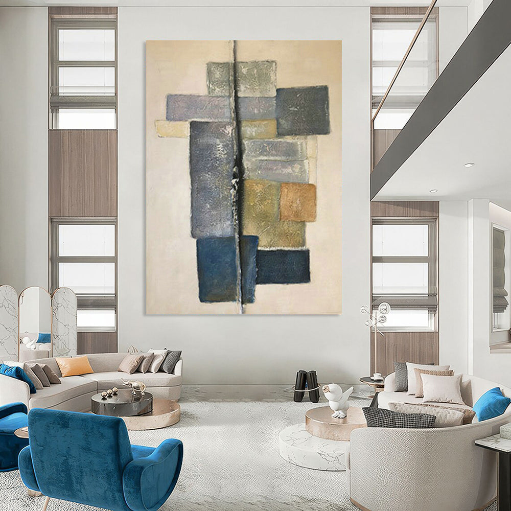 Extra-Wide Custom Hand-Painted Abstract Art for Living Room & Hallway DLZ1048