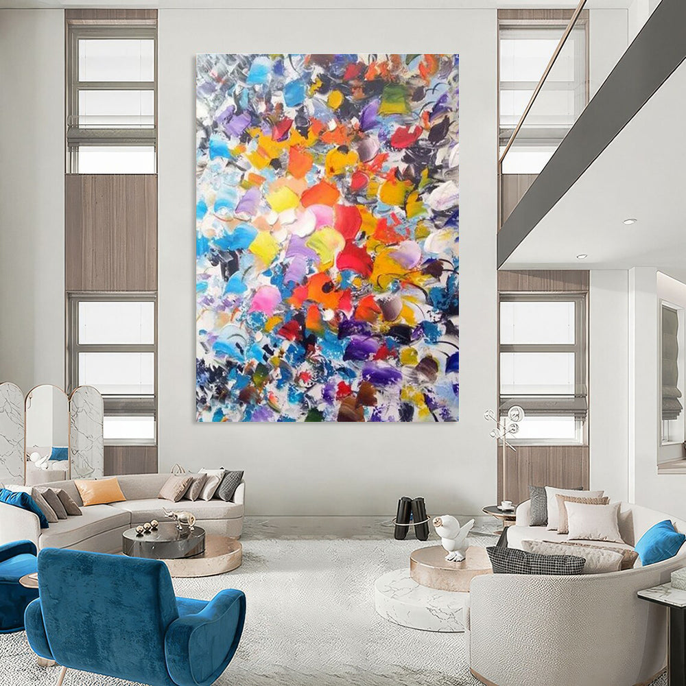 Vibrant Colorful Abstract Painting with a Burst of Hues ADGE411
