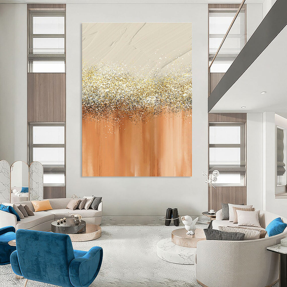 Grand - Scale Custom Abstract Paintings for Living Room Fireplace Surrounds & Office Reception Areas DLZ0665