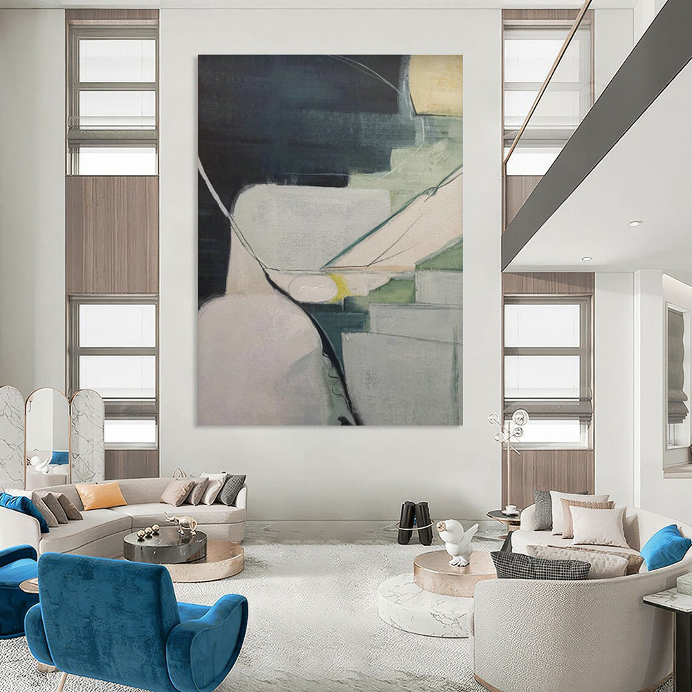 Abstract Hand - Painted Canvases for Living Room Coffee Table Storage Compartment Doors & Dining Room Sideboard Wine Rack Inserts DLZ0878