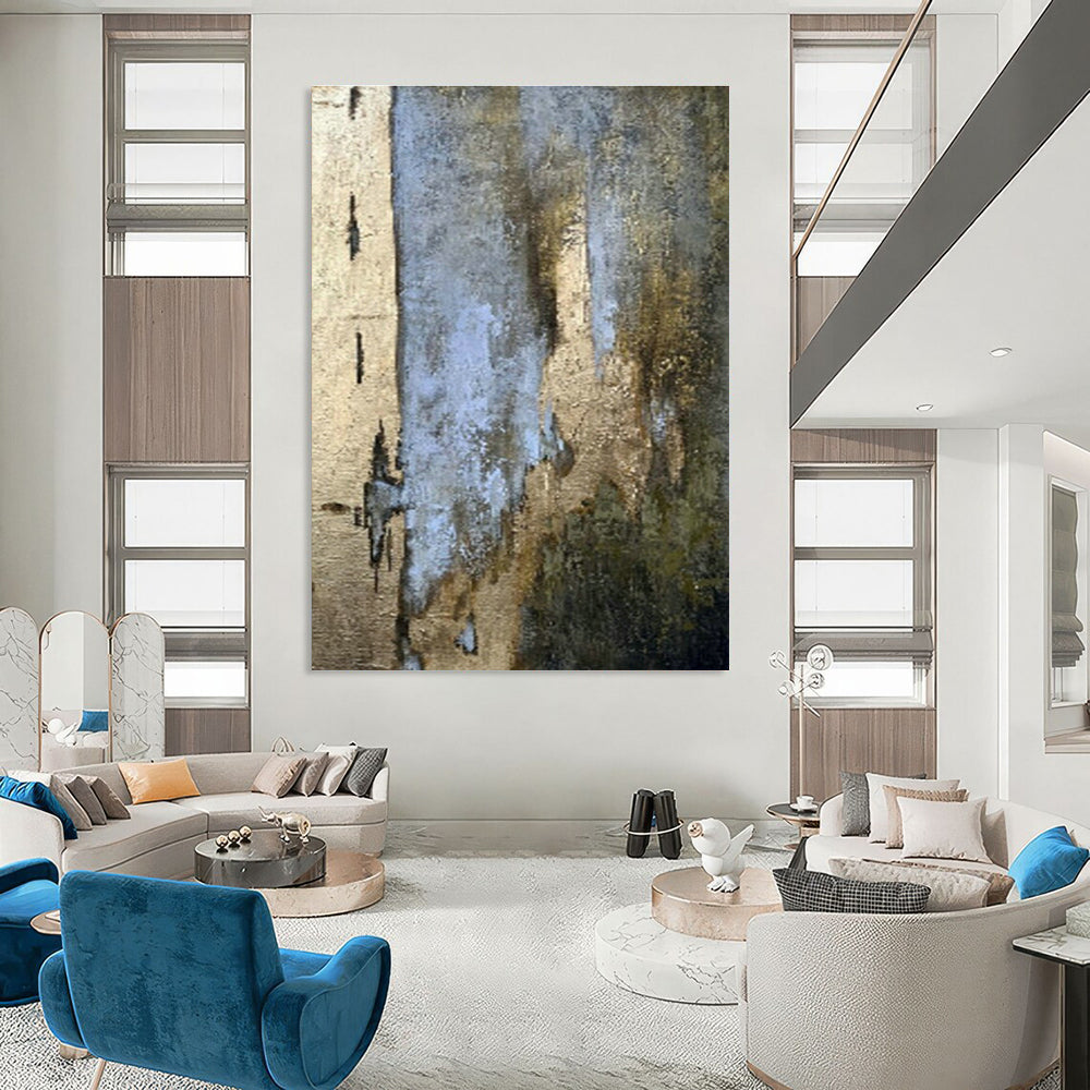 Large Customizable Hand-Painted Abstract Art for Living Room Media Console Back Wall and Entryway Umbrella Stand Interior DLZ1898