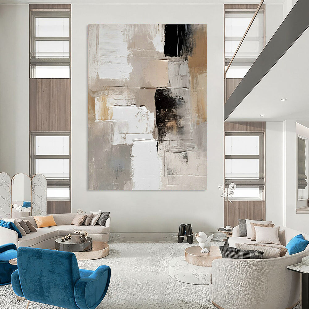 Hand - Painted Custom Abstracts for Cottage Dining Room Hutch Glass Panels & Hallway Wall Sconces DLZ0718