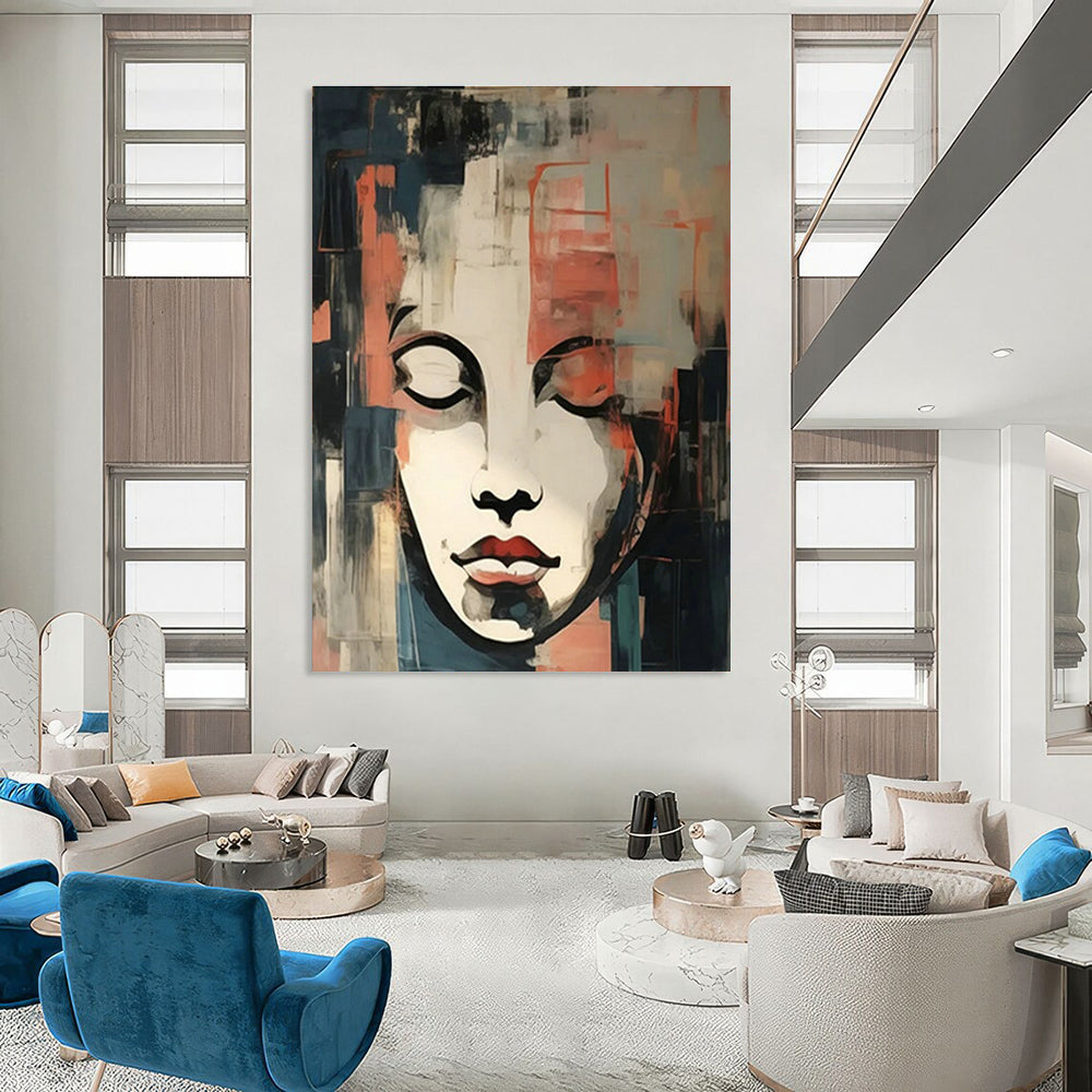 Original Handmade Abstract Canvas for Dining Room Wine Cellar Wall and Entryway Key Cabinet Wall DLZ1715