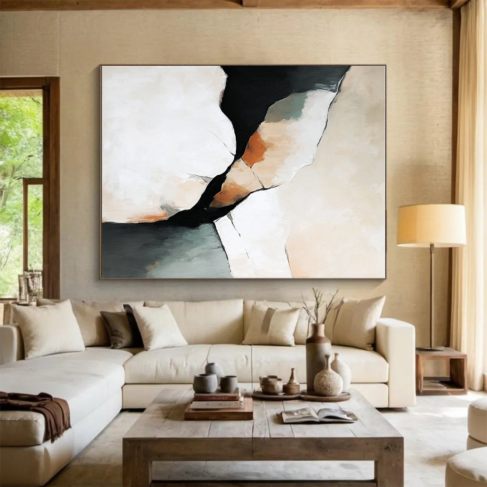 Neutral Tones Abstract Painting with Subtle Shapes GER441