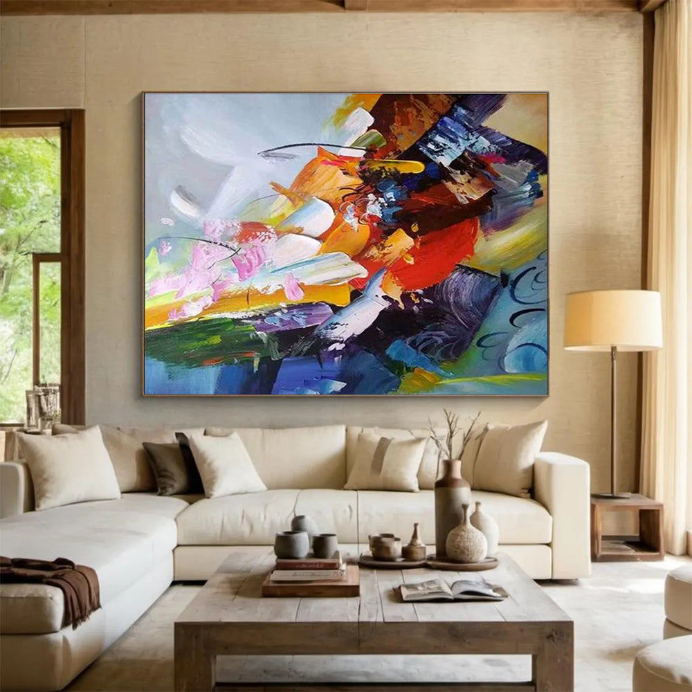 Dynamic Color Fusion Abstract Painting with Clashing and Blending Tones THY281