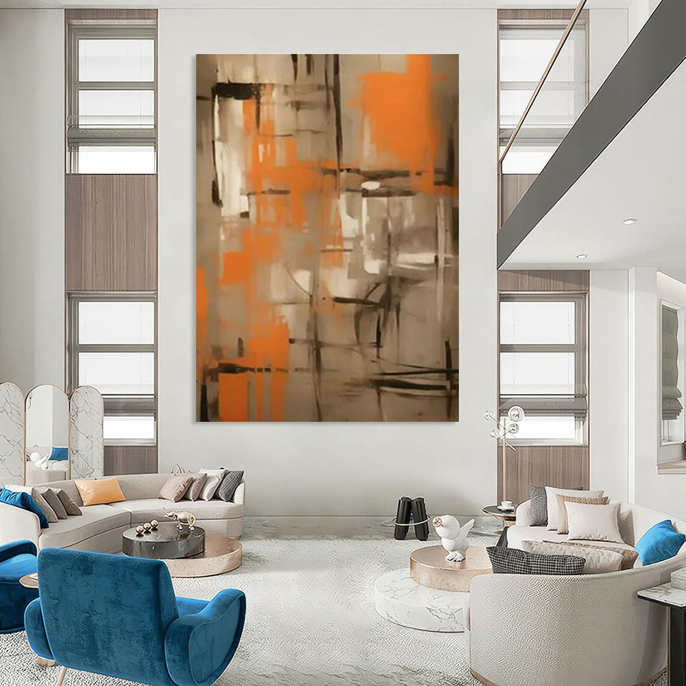Customizable Handmade Abstract Canvas for Cottage Dining Room Breakfast Bar Wall and Entryway Pet Feeding Station DLZ1698