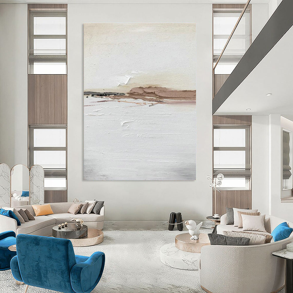 Custom Abstract Painting for Dining Room Banquette & Cottage Entryway Bench Area DLZ2378