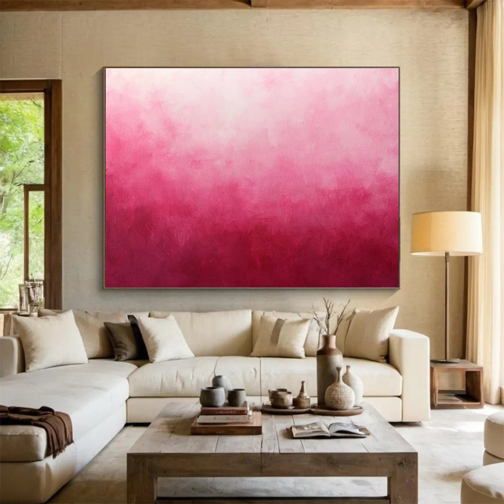 Gradient Pink Abstract Painting with Soft Color Transition DYP429