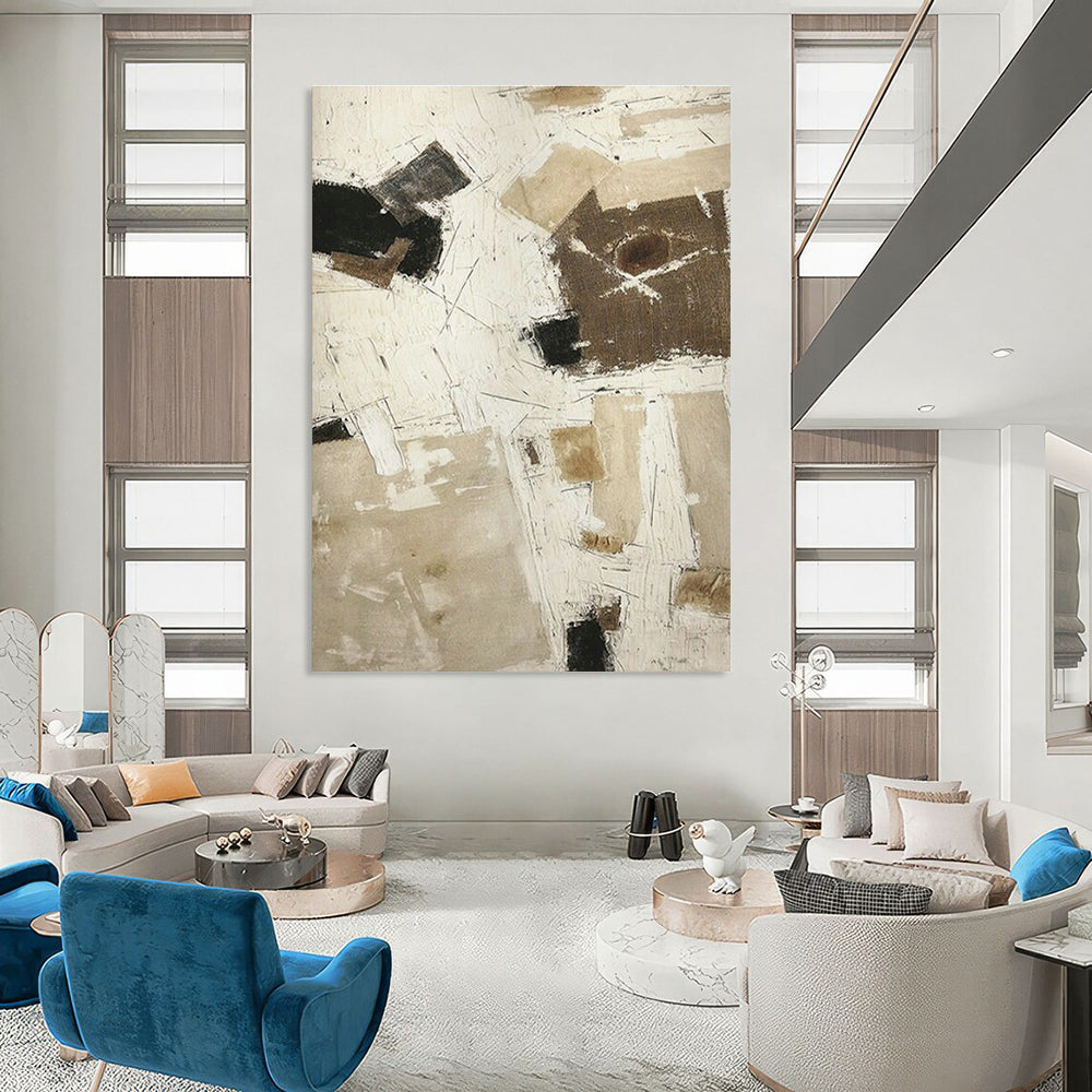 Oversized Custom Hand-Painted Abstract Canvas for Office Reception Desk Wall and Cottage Hallway Umbrella Stand Niche DLZ1871