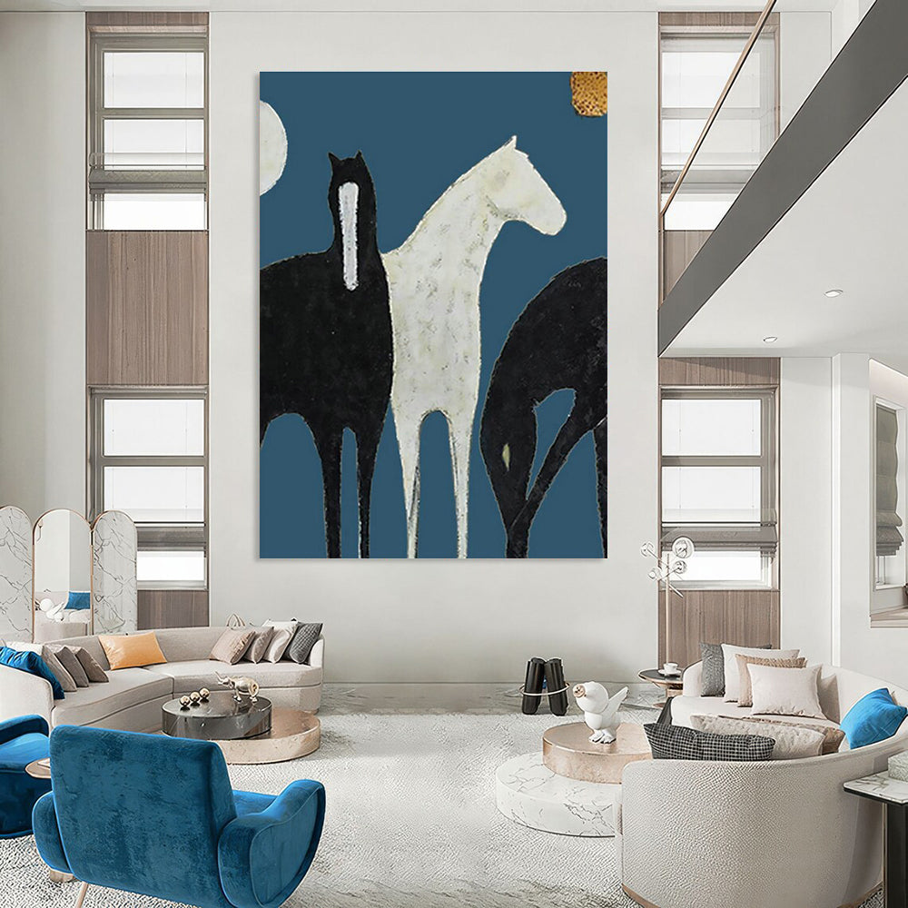 Large Custom - Sized Handmade Abstract Painting for Living Room and Dining Room DLZ2140