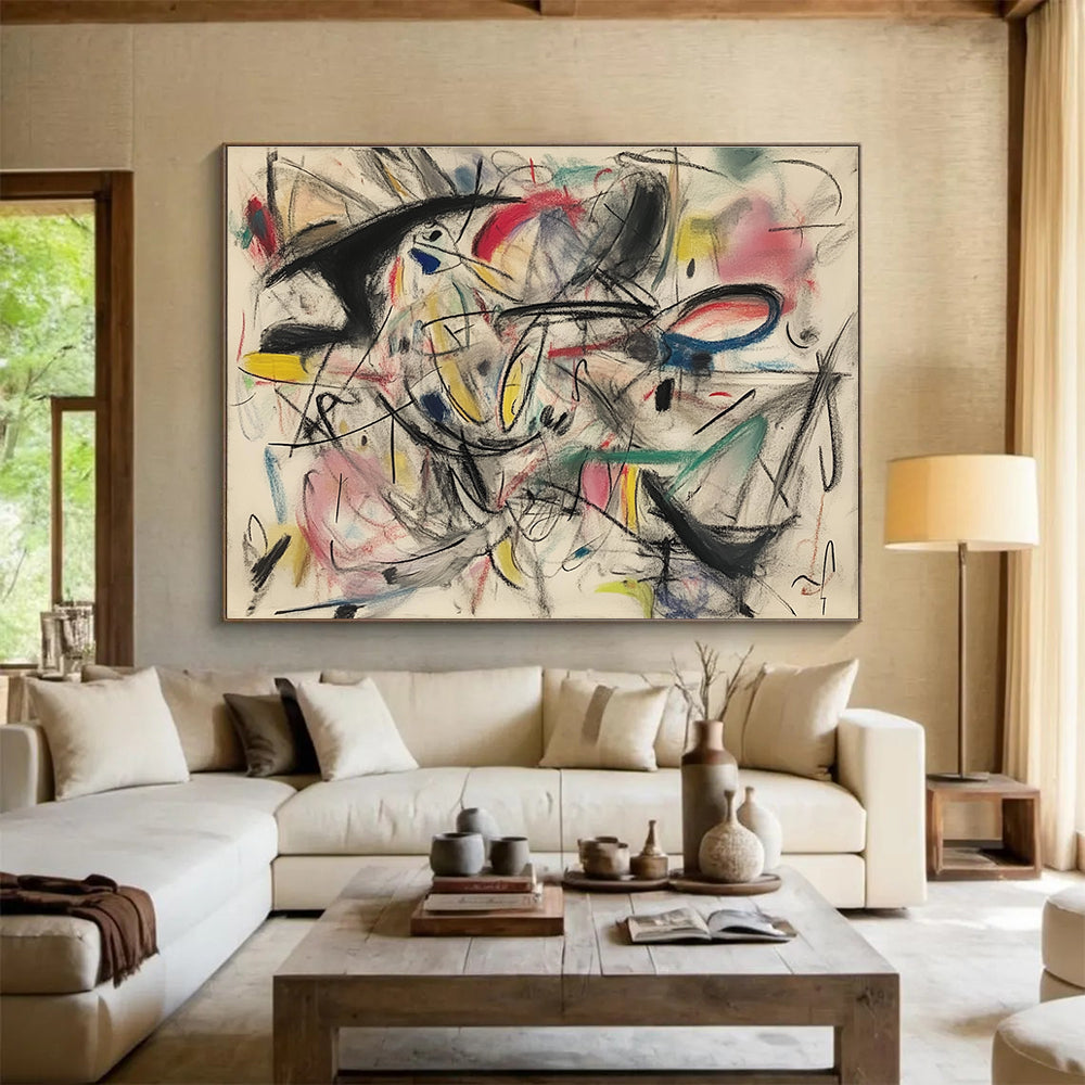 Colorful Sketch Abstract Painting with Dynamic Lines DYP461