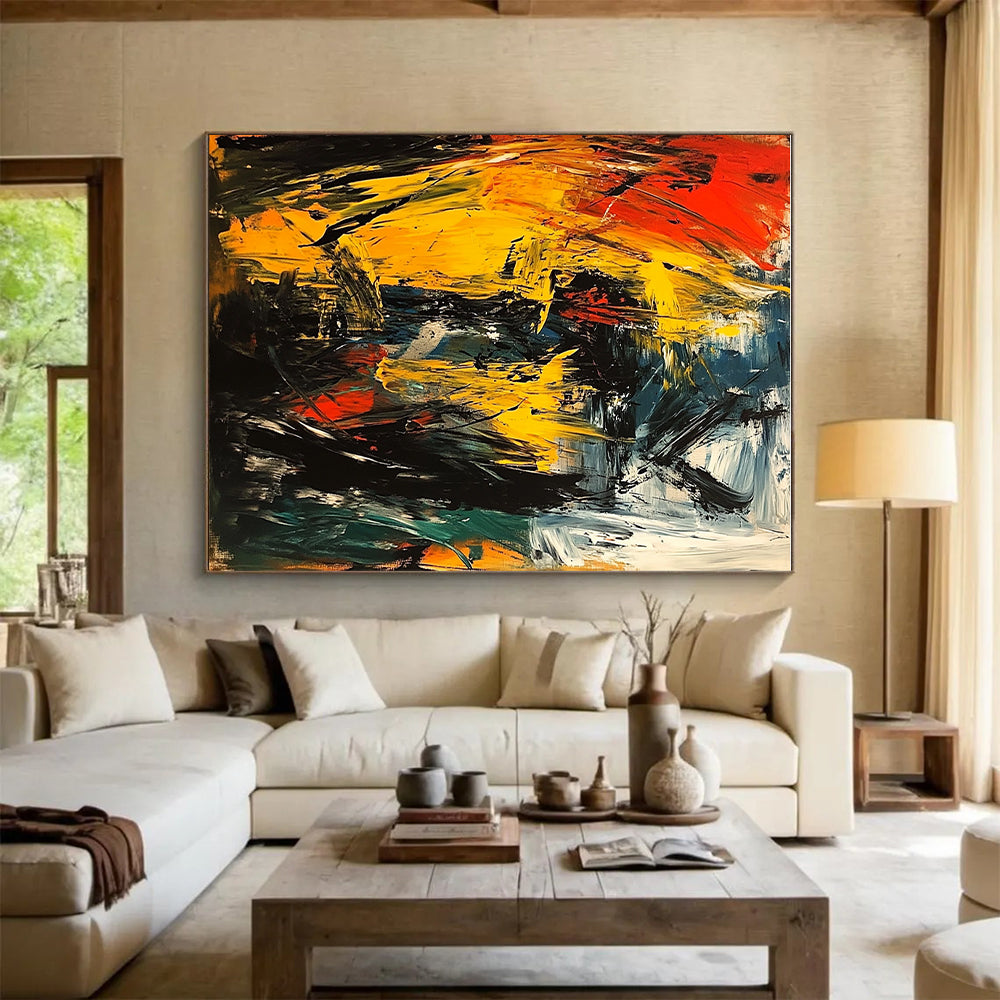 Vivid Color Burst Abstract Painting with Bold Strokes GER750