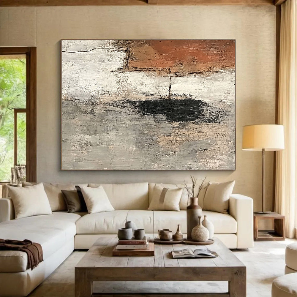 Earth Tone Abstract Painting with Subtle Textures GER586