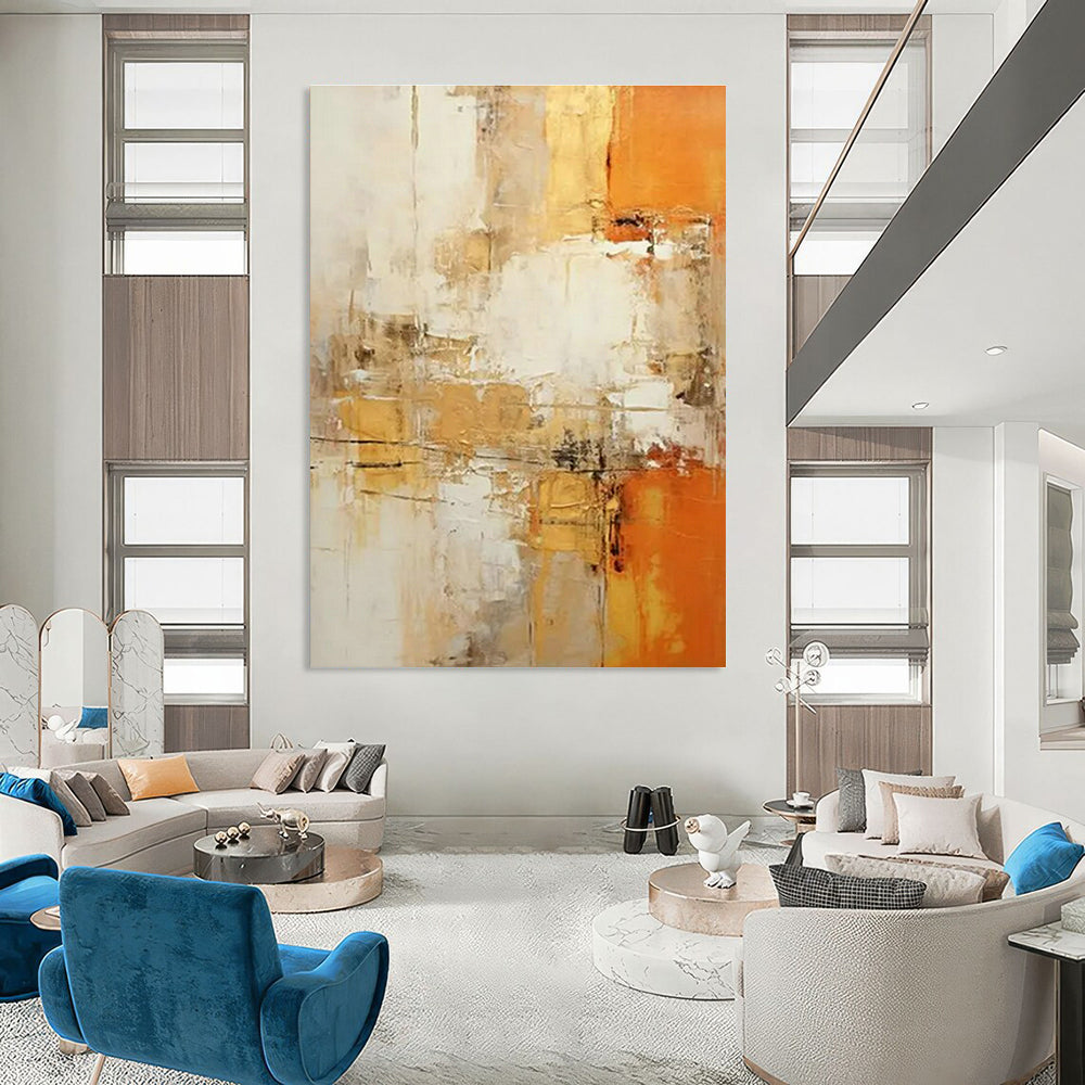 Handmade Abstract Wall Art for Cottage Bedroom Linen Storage Wall and Living Room Firewood Storage Nook DLZ1699
