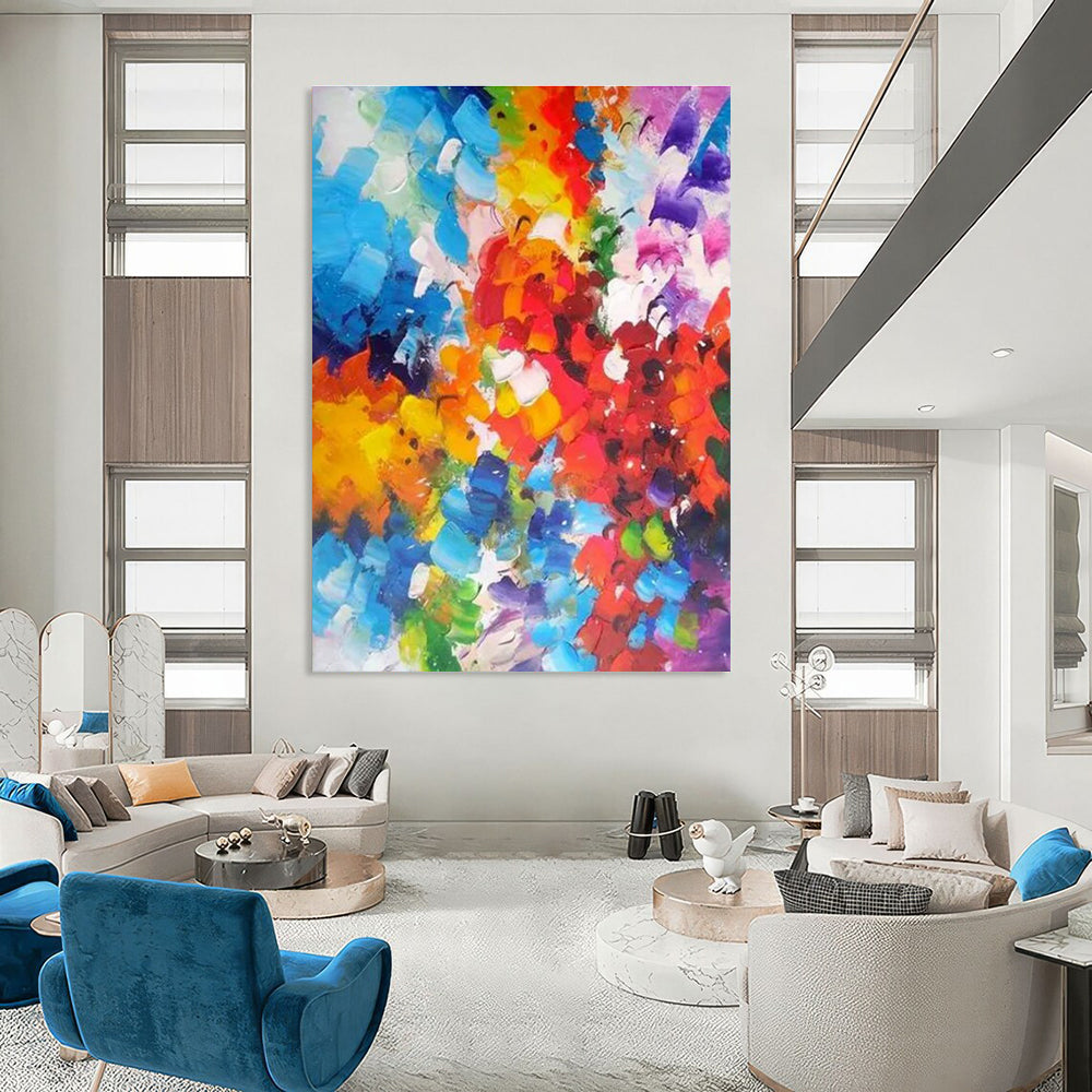Rainbow - like Color Abstract Painting with a Spectrum of Hues ADGE415