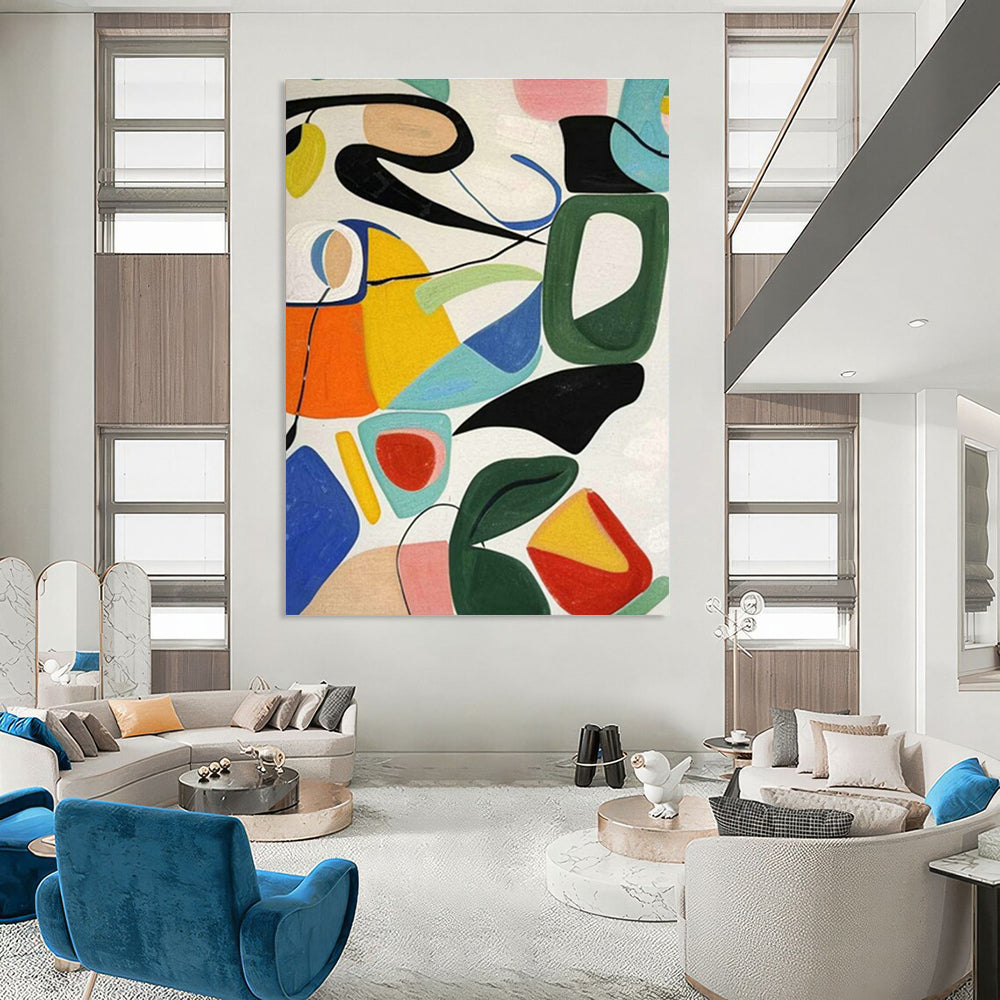 Hand-Painted Extra Large Abstract Painting for Living Room & Cottage Bedroom DLZ1193
