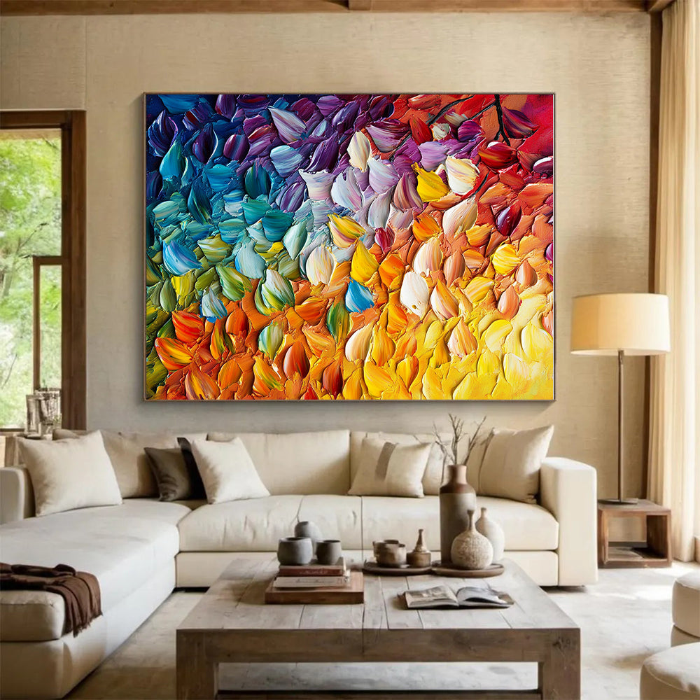 Colorful Textured Leaves Abstract Painting GER833