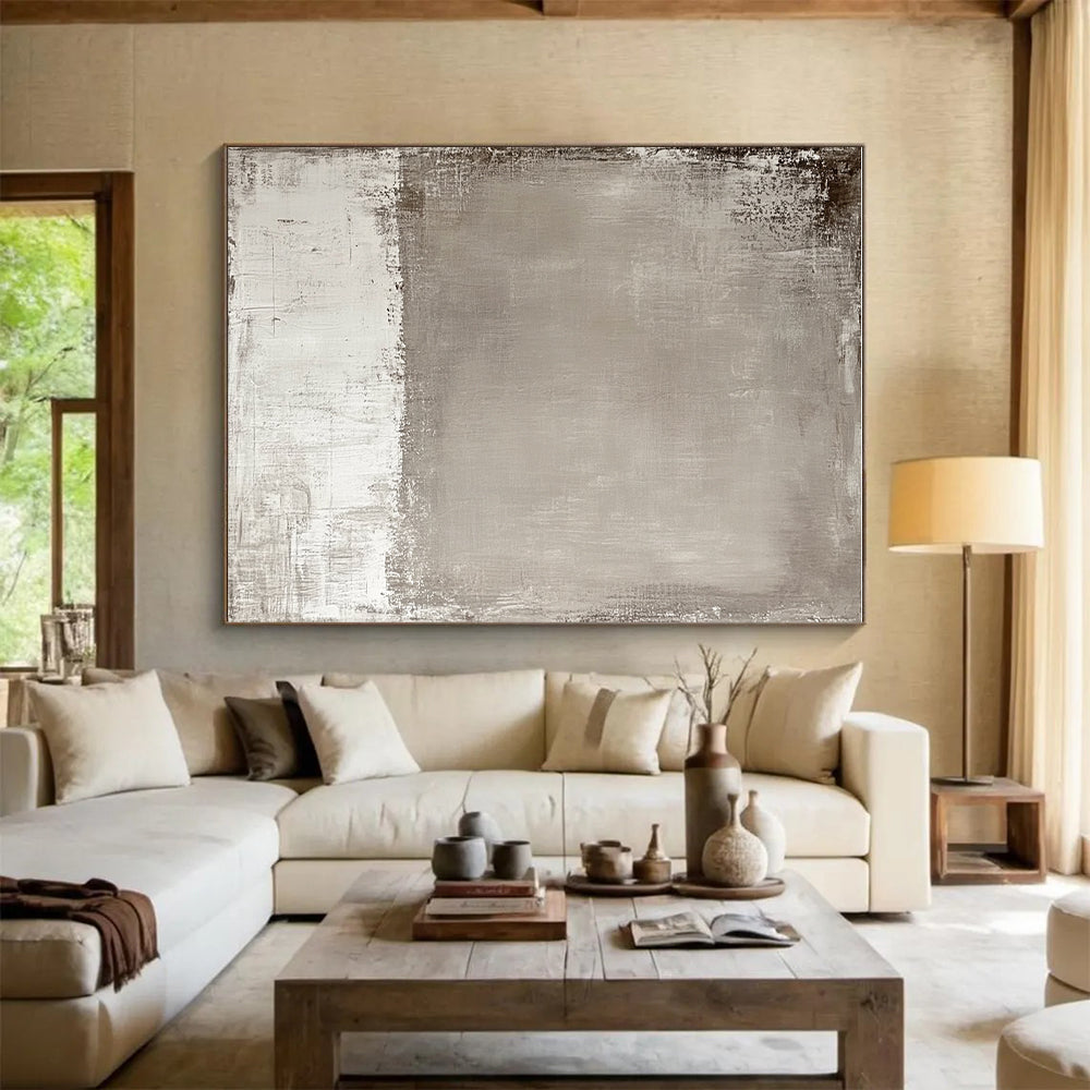 Gray Textured Abstract Painting with Soft Transitions GER122